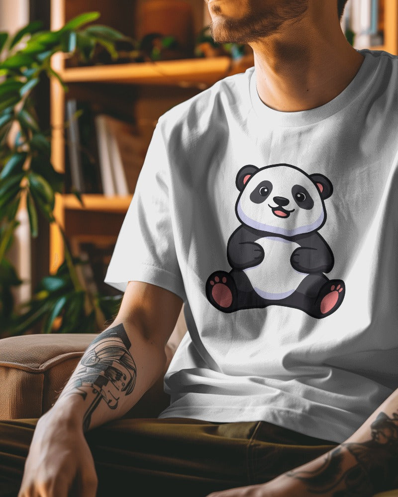 Veratees Panda Design Oversize Unisex T-Shirt