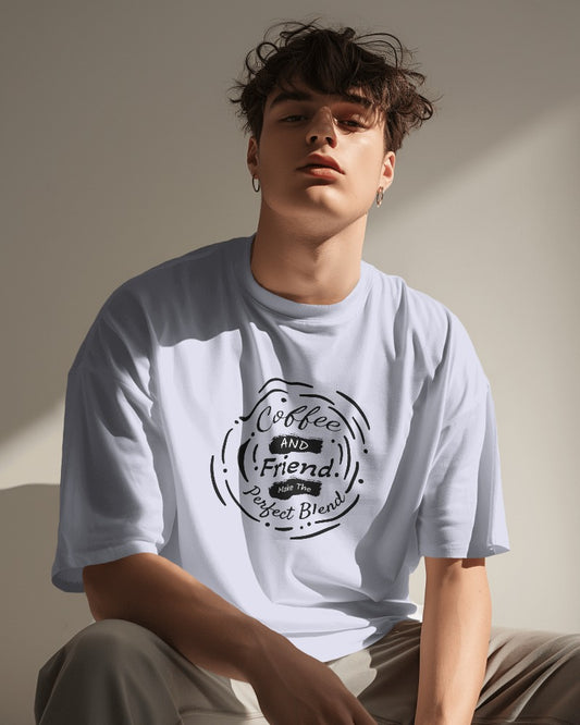 Veratees "Coffee and Friends Makes A Perfect Blend" Oversize Unisex T-Shirt
