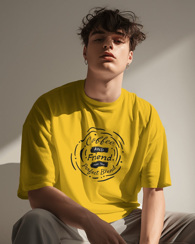 Veratees "Coffee and Friends Makes A Perfect Blend" Oversize Unisex T-Shirt