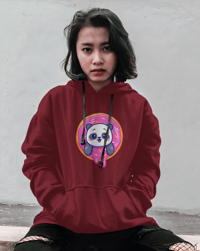 Unisex Hoodie: Cute Panda in Donut