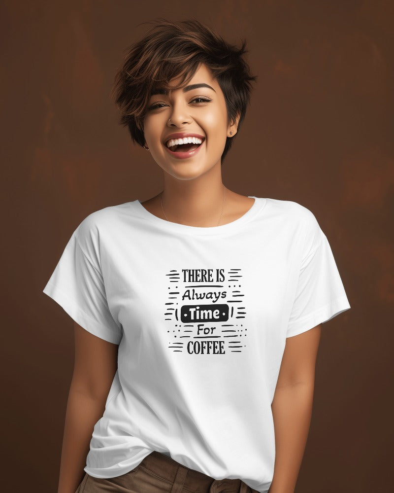 Veratees "There is Always Time For Coffee" Oversize Unisex T-Shirt
