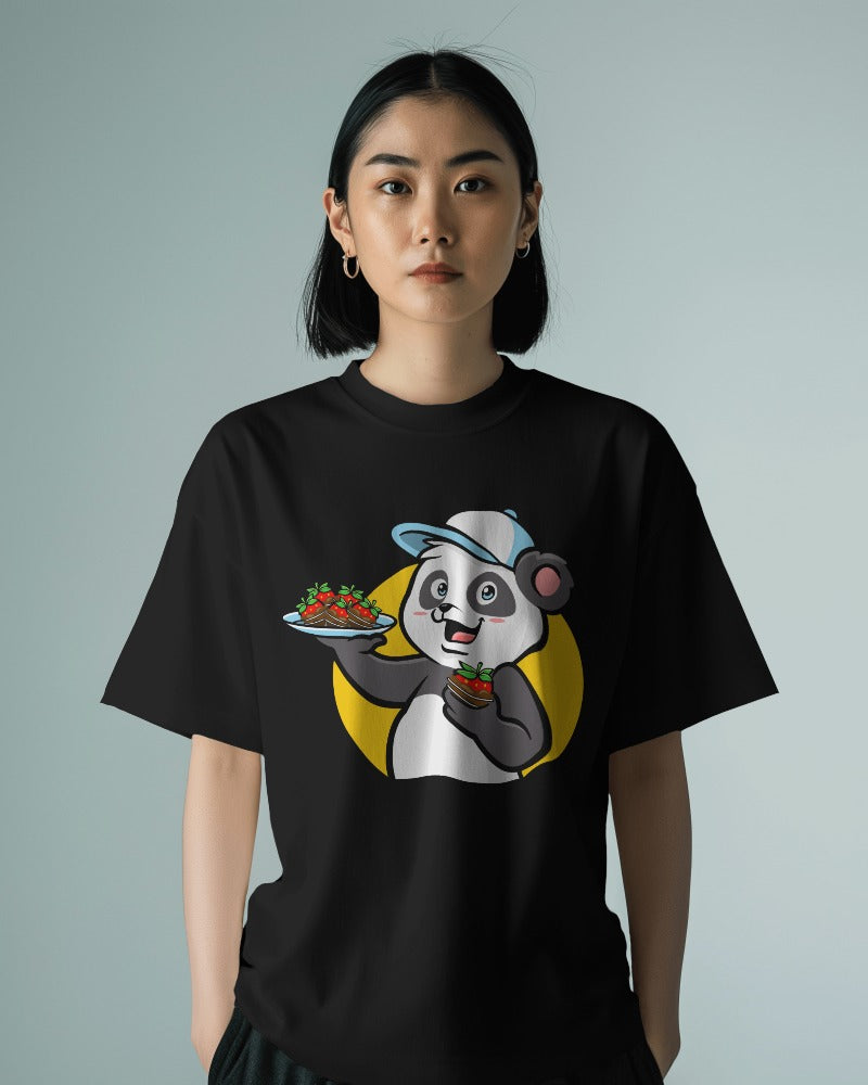 Veratees Berry Panda - Oversize Unisex T-Shirt