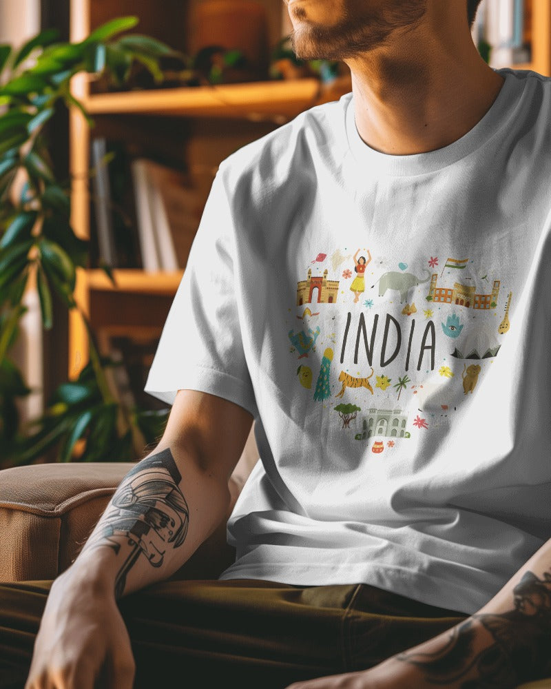 India Map Heart - Independence Day - 15th Aug Special - Unisex Oversize T-shirt