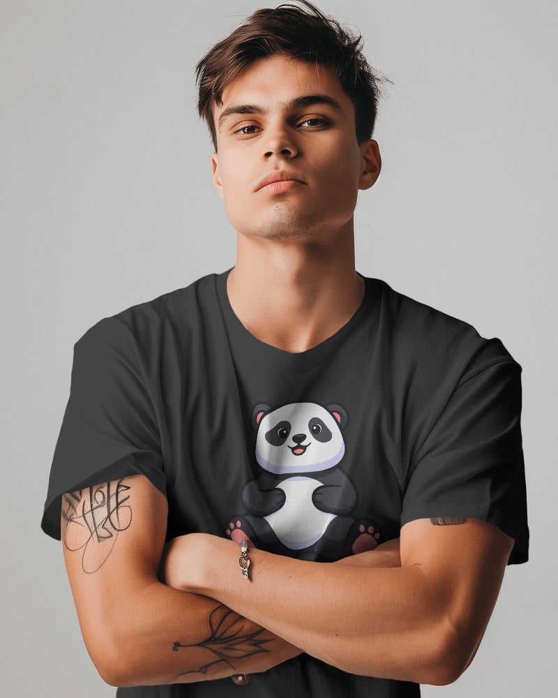 Veratees Panda Design Oversize Unisex T-Shirt