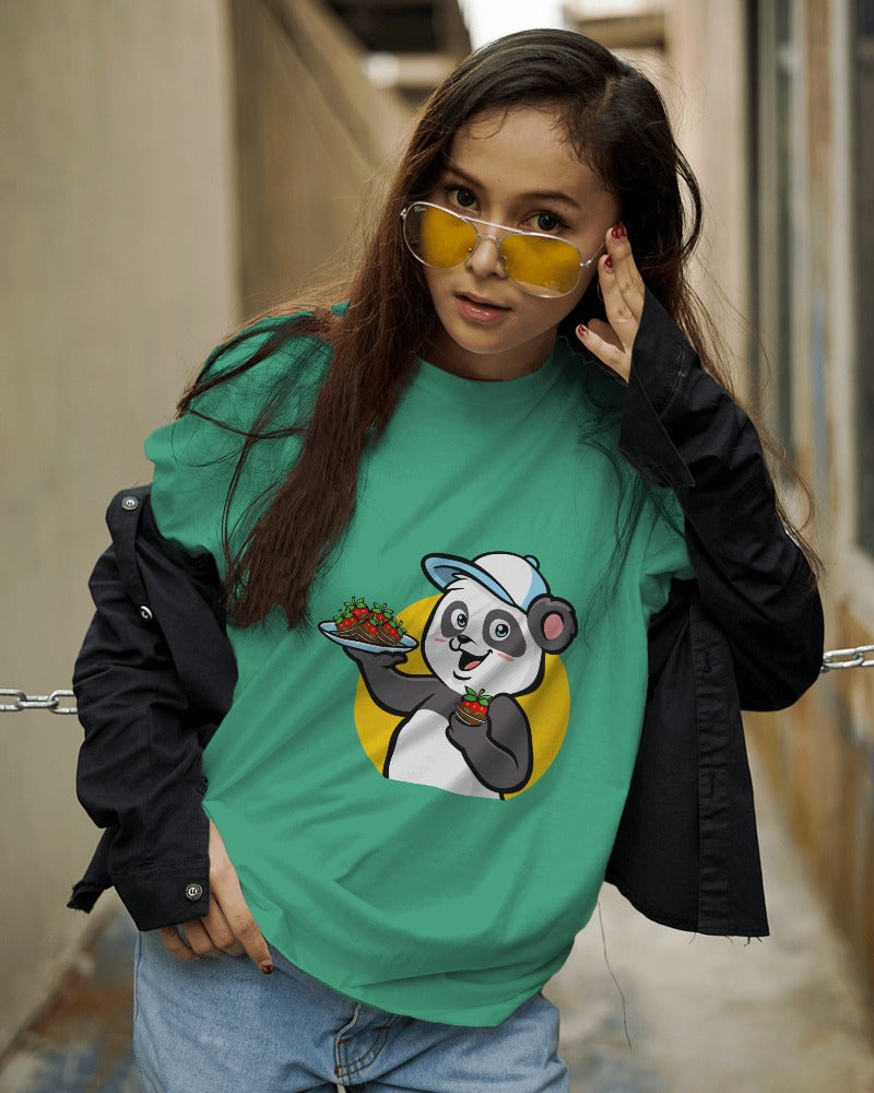 Veratees Berry Panda - Oversize Unisex T-Shirt